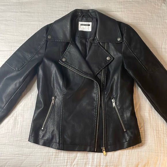 Noisy May Rebel Moto Faux Leather Jacket sz S - Picture 4 of 6